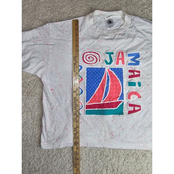 Vintage 90s Jamaica Ross International Mens Single Stitch All Over Print T-shirt - Picture 2 of 10